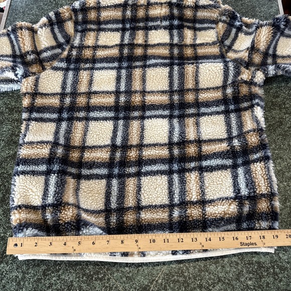 Vineyard Vines Super Shep Pullover Mens M Plaid Sherpa Fleece Half Zip - Picture 12 of 14